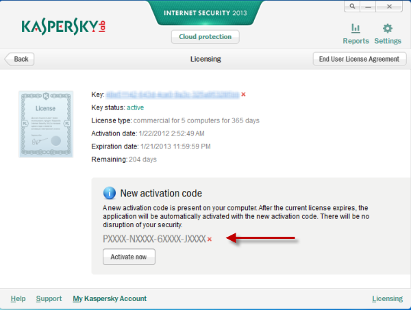 18 code kis activation Kaspersky Internet