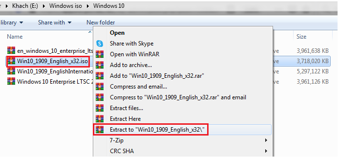 use Winrar to extract iso file