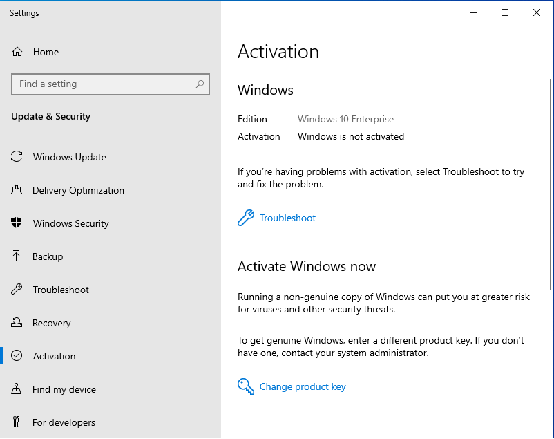 activate windows 10 pro with enterprise key