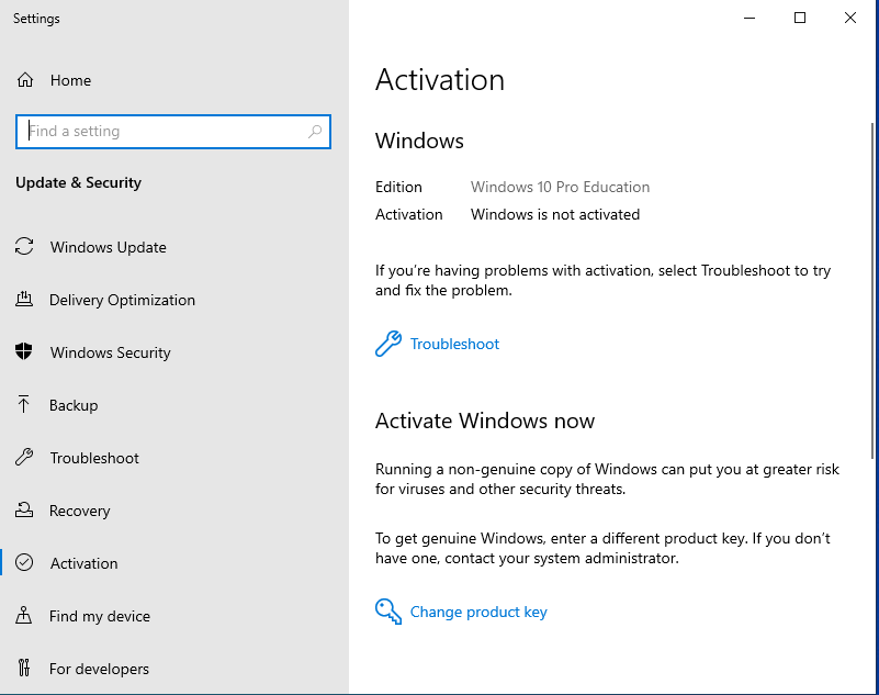 upgrade windows 10 education to pro key