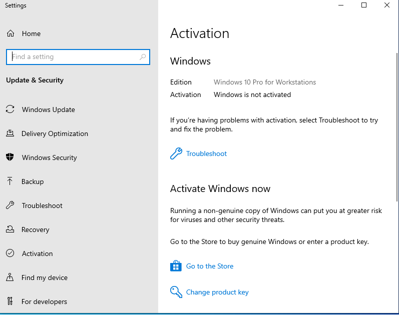 upgrade Windows 10 Pro to Pro for Workstations