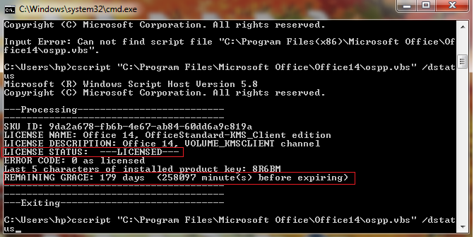 Check the Microsoft-Office License Expiration Date