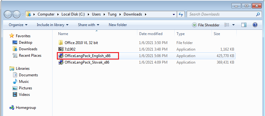 install language for Microsoft Office 2010