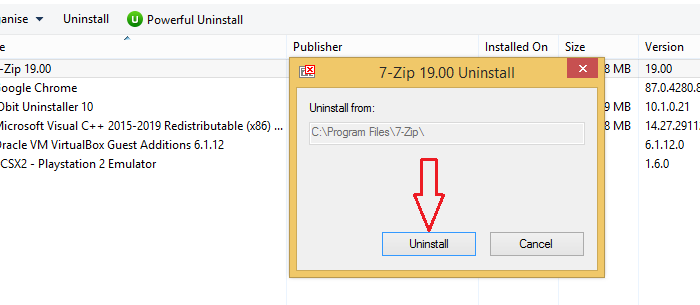 uninstall apps Windows 8.1