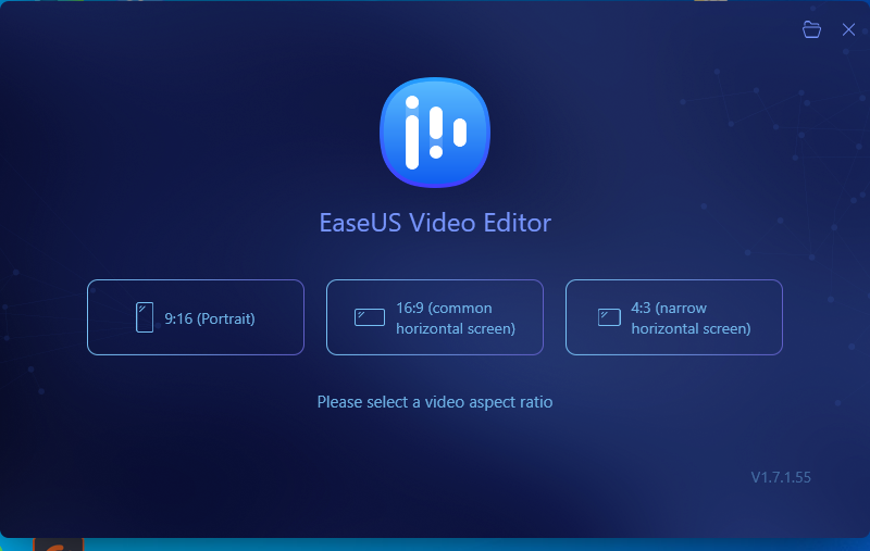 EaseUS Video Editor ratios