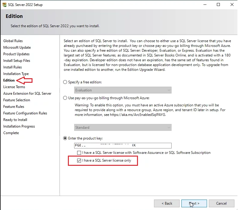 How to use SQL Server 2022 Key