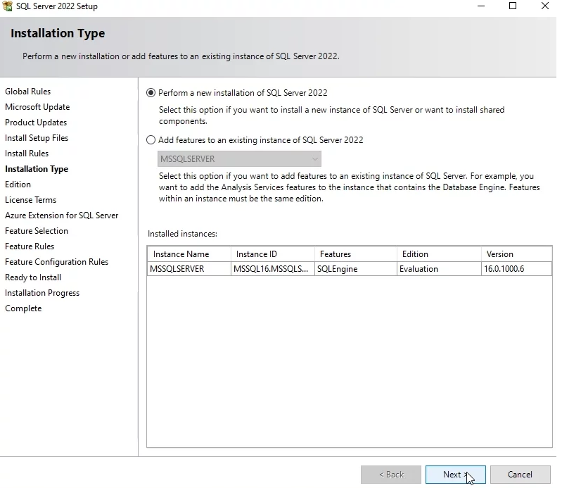 SQL Server 2022 setup